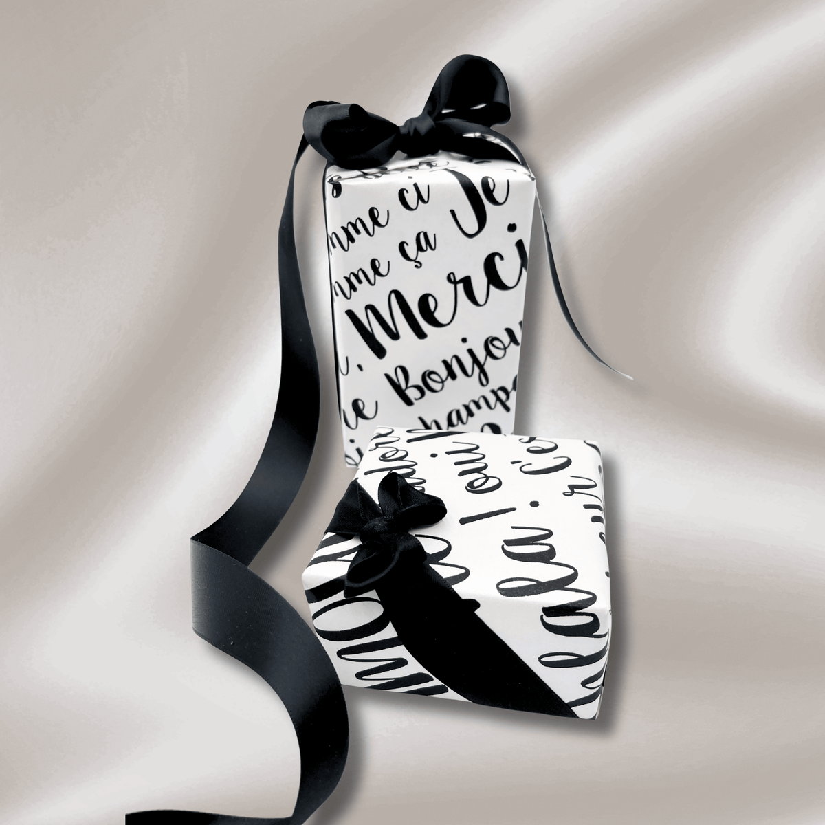 Paris Luxury Pearlised Gift Wrapping Paper – Black & White