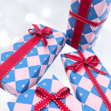 Checkerboard Gift Wrapping Paper – Electric Blue & Pink