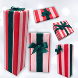 Pavilion Poppy Christmas Wrapping Paper – Red & Pink Stripes