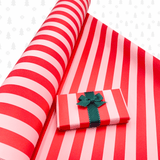 Pavilion Poppy Christmas Wrapping Paper – Red & Pink Stripes