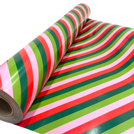 Peppermint Candy Gift Wrapping Paper – 80gsm, 60cm Wide | Festive Christmas Wrap