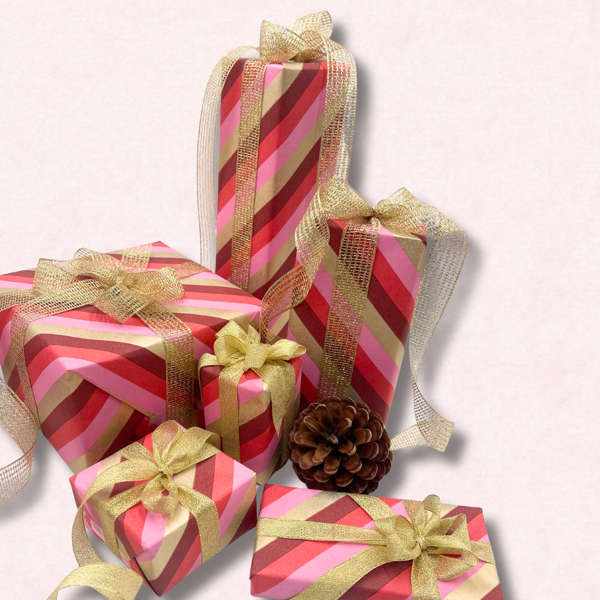 Peppermint Pink Gift Wrapping Paper – 80gsm 60cm Wide | Festive Christmas Wrap