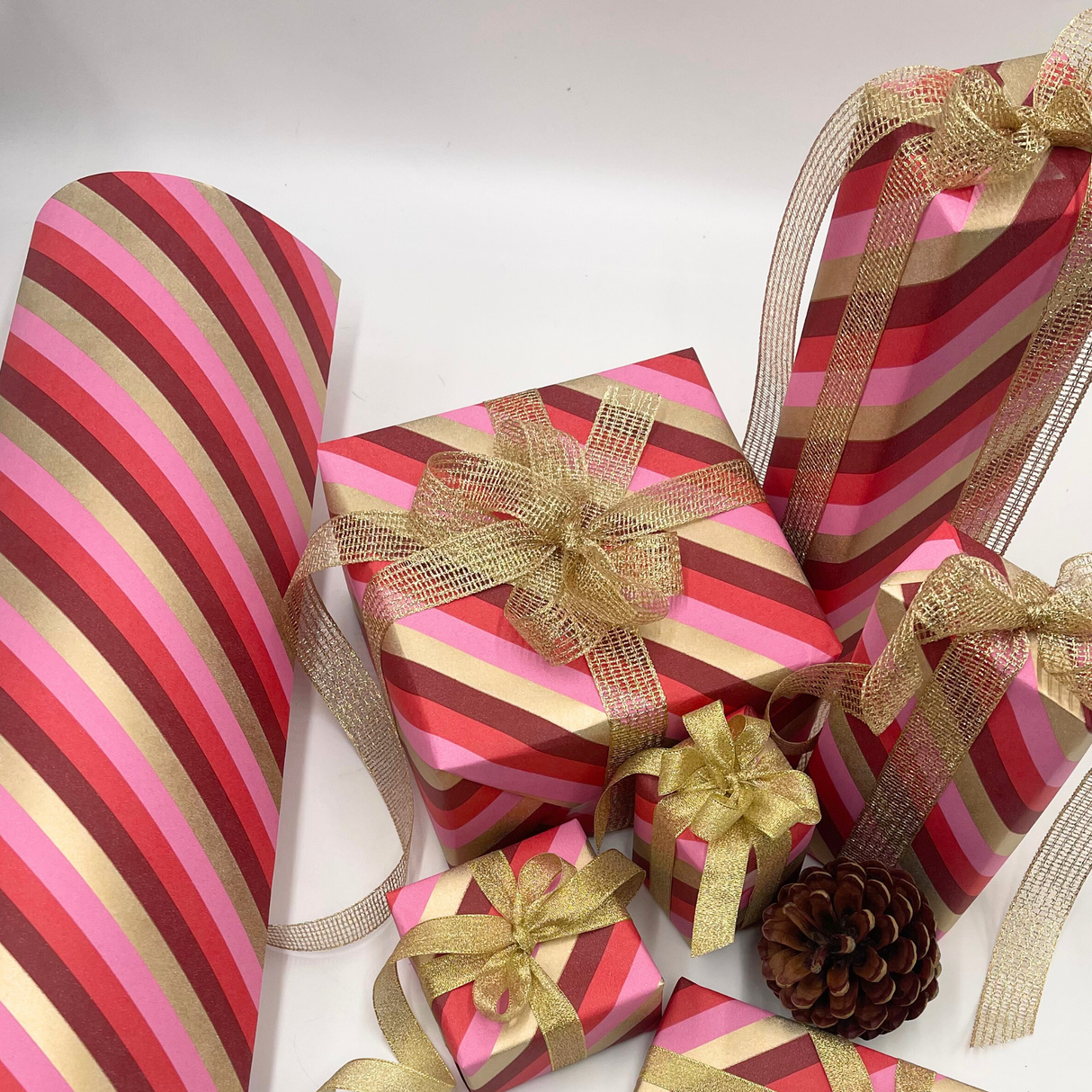 Peppermint Pink Gift Wrapping Paper – 80gsm 60cm Wide | Festive Christmas Wrap