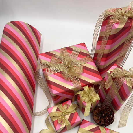 Peppermint Pink Gift Wrapping Paper – 80gsm 60cm Wide | Festive Christmas Wrap