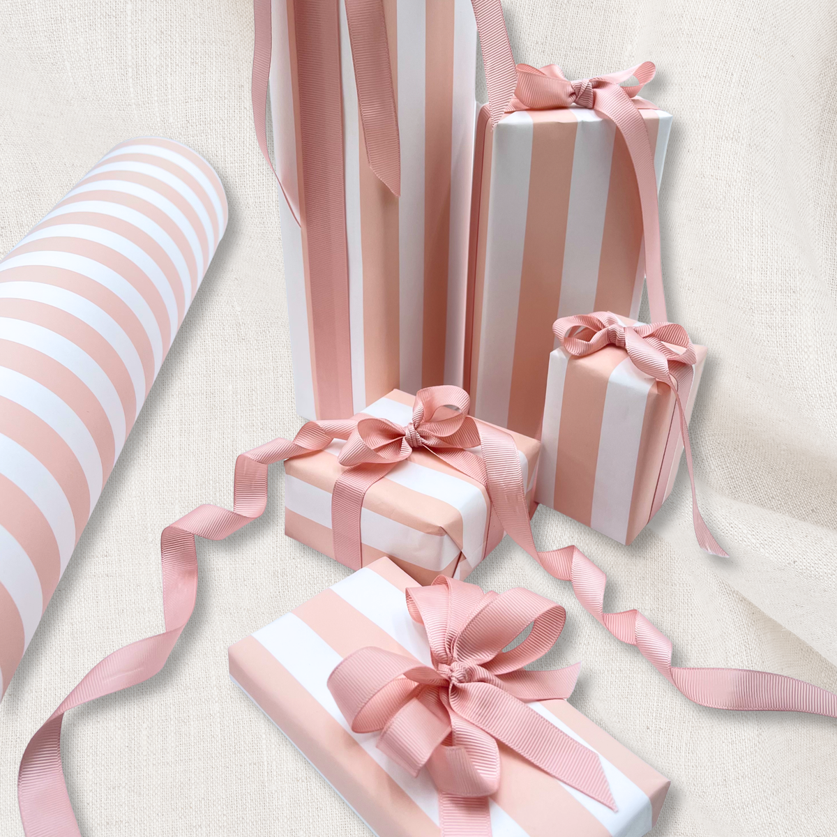 Pink Pavilion Stripe Eco-Friendly Gift Wrapping Paper