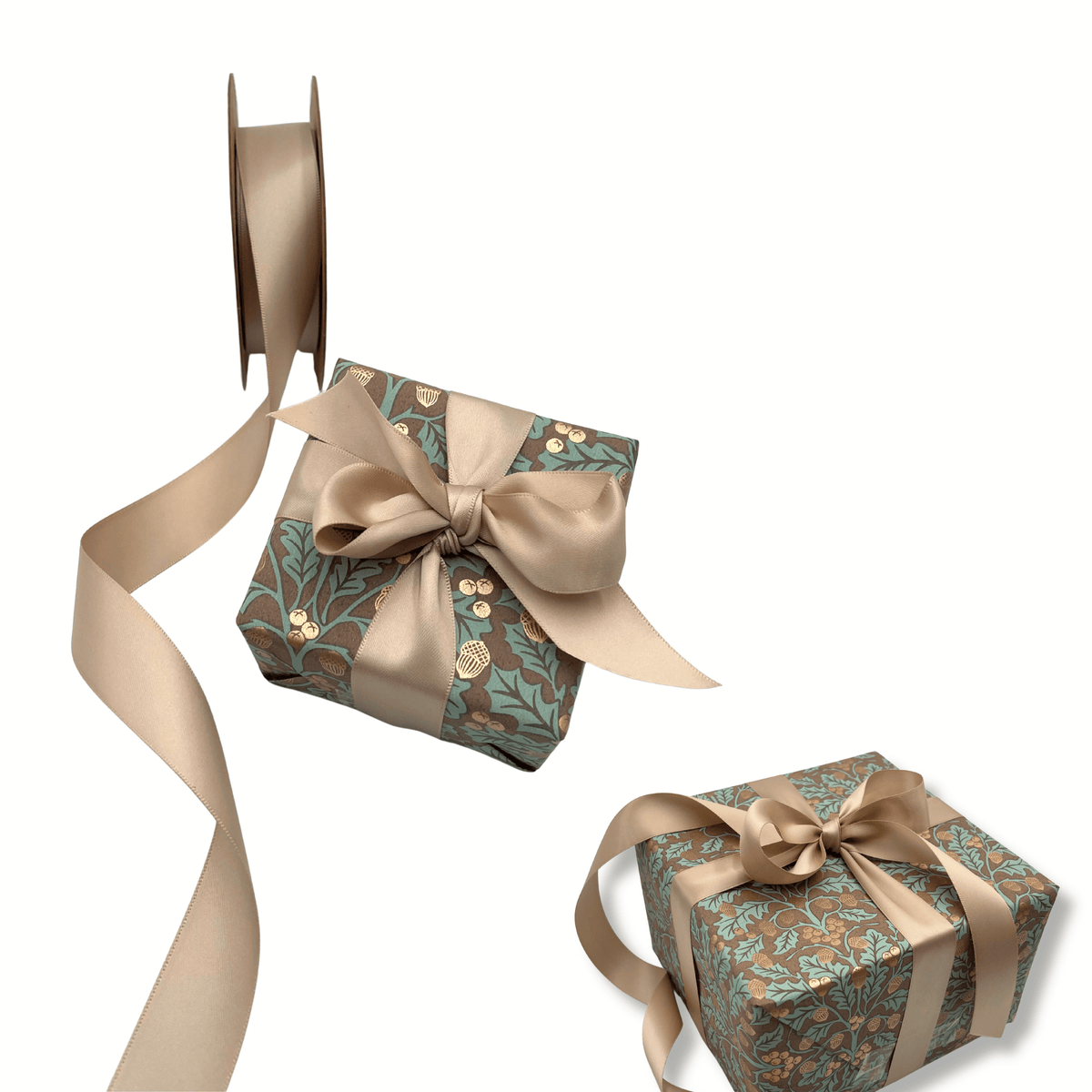 Satin Double Sided Taupe Ribbon – 25mm Gift Ribbon