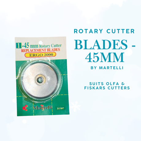 Rotary Cutter Replacement Blades – 45mm | Suitable for Olfa & Fiskars | Martelli EC007