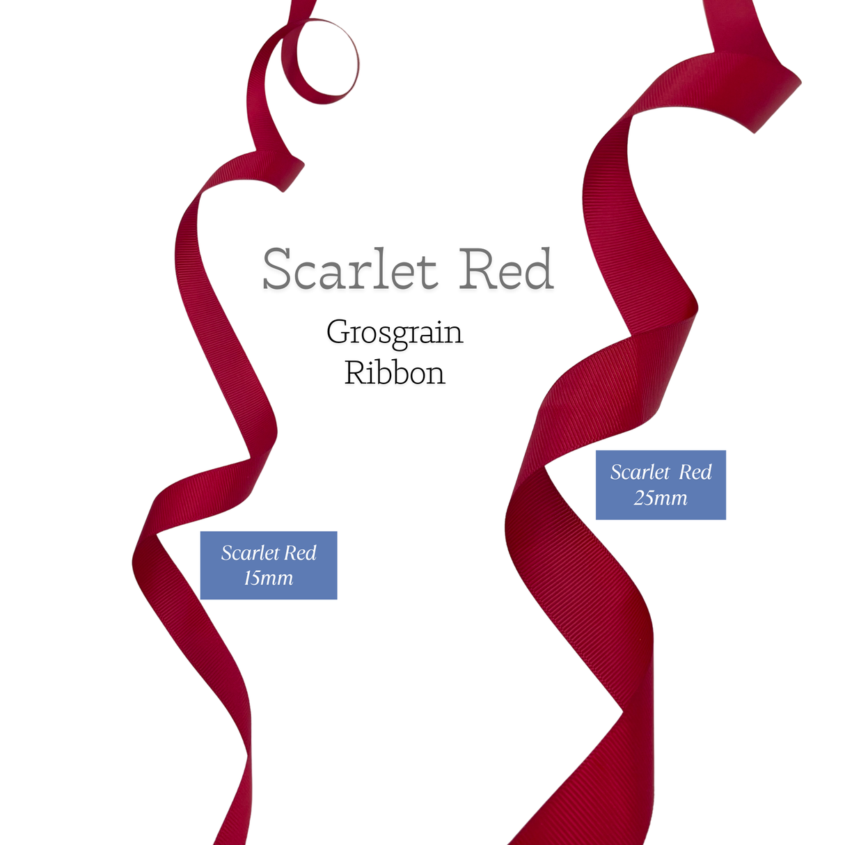 Scarlet Red Grosgrain Ribbon – 15mm or 25mm