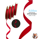 13mm Spice Red grosgrain ribbon for gift wrapping, crafts and Christmas décor