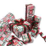 Poppy Pink Stamps Gift Wrapping Paper – 80gsm, 60cm Wide | Festive Christmas Wrap