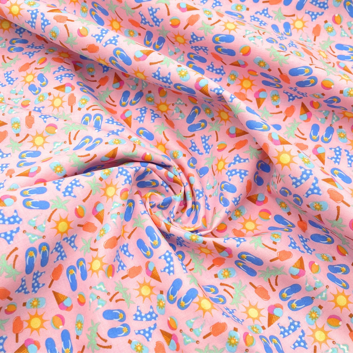 Summertime Pink – Jean Tia Fabrics – Cotton Quilting Fabric – MC-48288