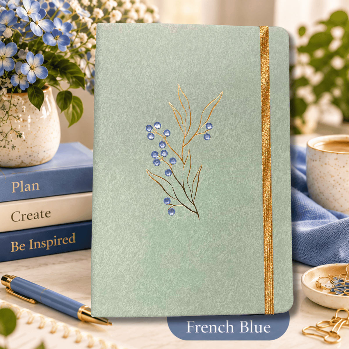 Undated Planner – 12 Month Hardcover Organiser with Gemstone Detail