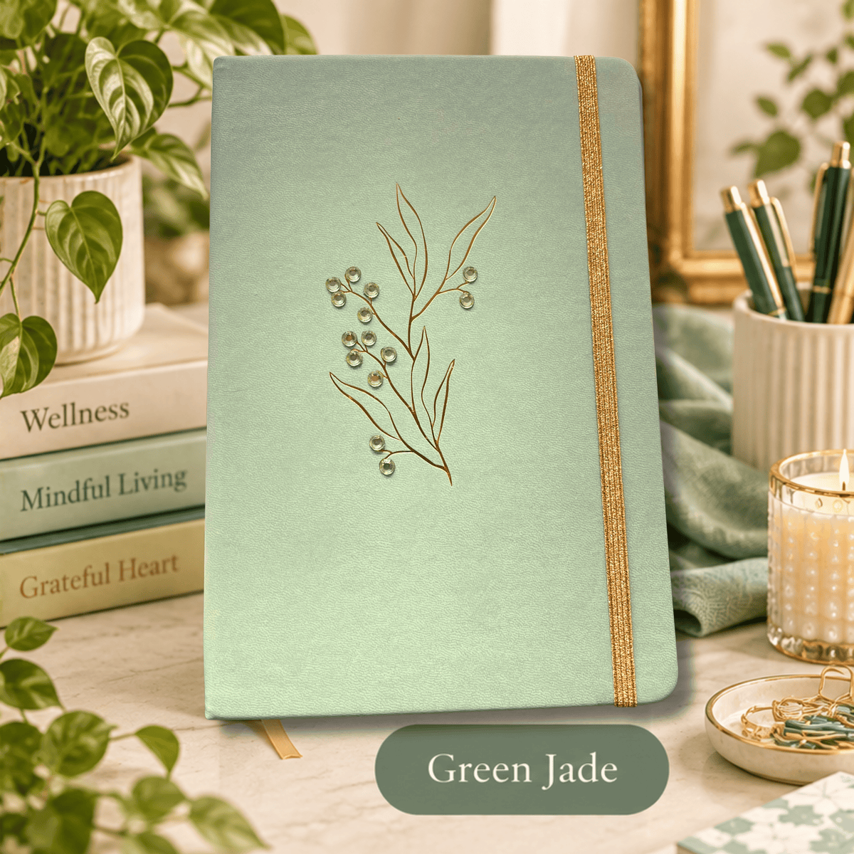 Undated Planner – 12 Month Hardcover Organiser with Gemstone Detail