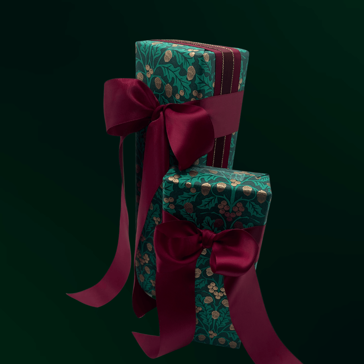 Xmas Harvest Green Gift Wrapping Paper – Acorn & Foliage Christmas Wrap