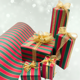 Nutcracker Stripe Gift Wrapping Paper – 80gsm, 60cm Wide | Festive Christmas Wrap