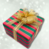 Nutcracker Stripe Gift Wrapping Paper – 80gsm, 60cm Wide | Festive Christmas Wrap