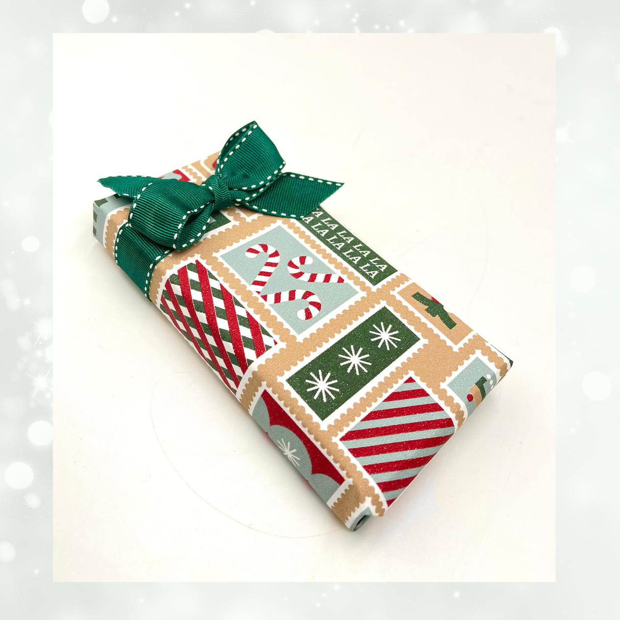 Xmas Stamps Ginger Gift Wrapping Paper – 80gsm, 60cm Wide | Festive Christmas Wrap