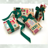 Xmas Stamps Ginger Gift Wrapping Paper – 80gsm, 60cm Wide | Festive Christmas Wrap
