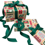 Xmas Stamps Ginger Gift Wrapping Paper – 80gsm, 60cm Wide | Festive Christmas Wrap