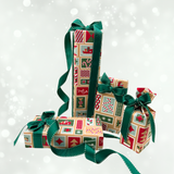 Xmas Stamps Ginger Gift Wrapping Paper – 80gsm, 60cm Wide | Festive Christmas Wrap