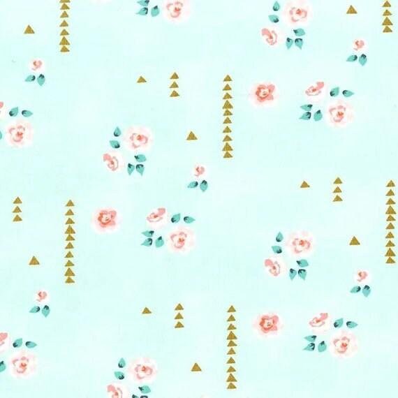 Rosemilk, Cotton Quilting Fabric floral Mint, Brambleberry Ridge Michael Miller Fabrics