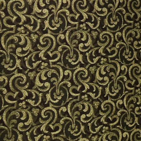 Carmen Antique Olive Cotton Quilting fabric by Kanvas Benartex Fabrics BT08288.44