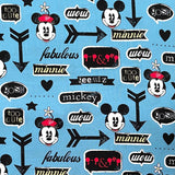 Mickey Minnie with icons, Cotton Quilting fabric, Disney fabric SC58328.1600715