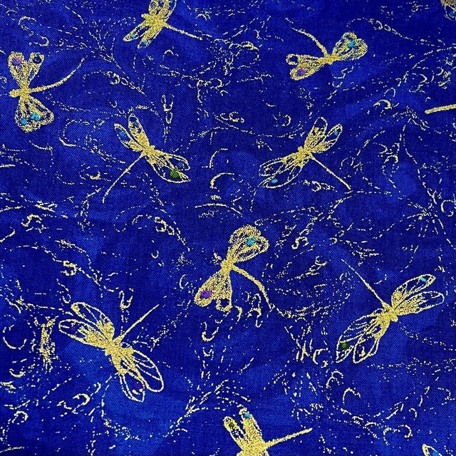 Dragonflies fabric Fly by Night Mini Insects Bugs Royal Blue Timeless Treasures Fabric CM6097-Night Cotton, Quilting, Craft, fabric