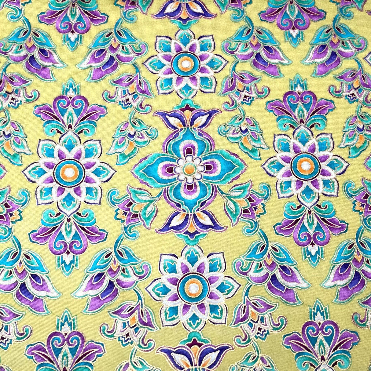 Paisley Moon Citron Fabric, 50cm Catching Dreams by Michael Miller Fabrics