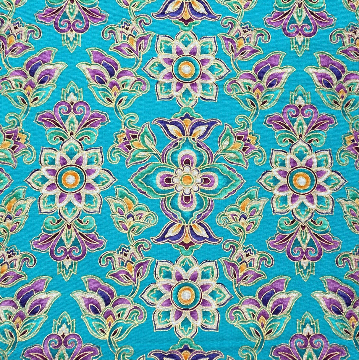 Paisley Moon Turquoise Fabric, 50cm Catching Dreams by Michael Miller Fabrics