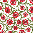 Red Floral Fabric Vines Carmen Quilting 100% Cotton fabric 50cm by Kanvas Benartex Fabrics