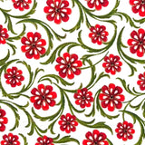 Red Floral Fabric Vines Carmen Quilting 100% Cotton fabric 50cm by Kanvas Benartex Fabrics