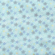 Glitter Daisy fabric, blue, gold metallic accents, Cotton Floral fabric,Michael Miller MM-7854.Mist