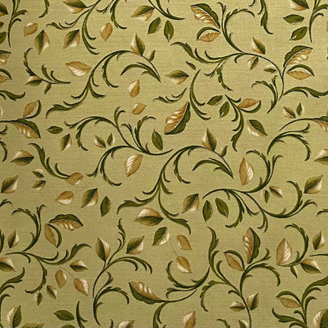 Leaf fabric Green Vines Carmen Quilting cotton fabric by Kanvas Benartex Fabrics