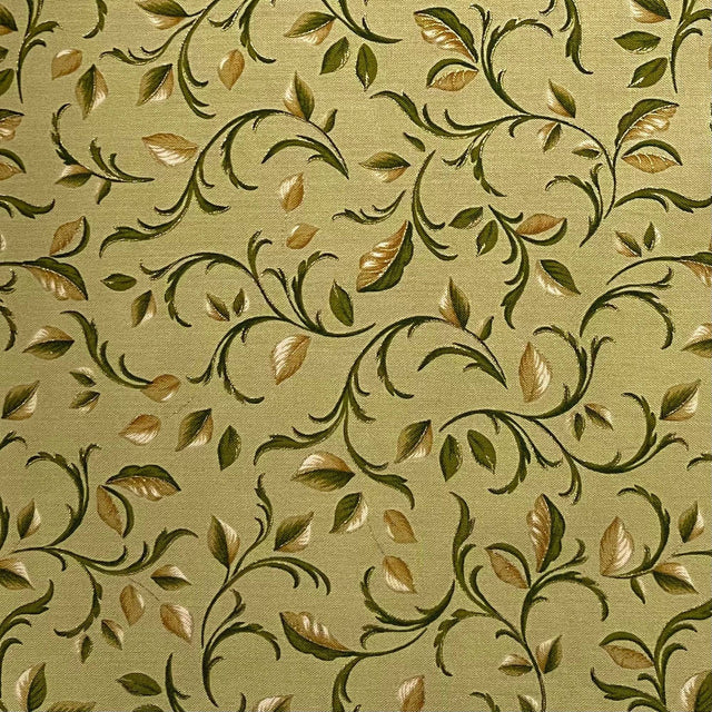 Leaf fabric Green Vines Carmen Quilting cotton fabric by Kanvas Benartex Fabrics