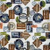 Railway Express fabric, rare find by Benartex BT8506-07