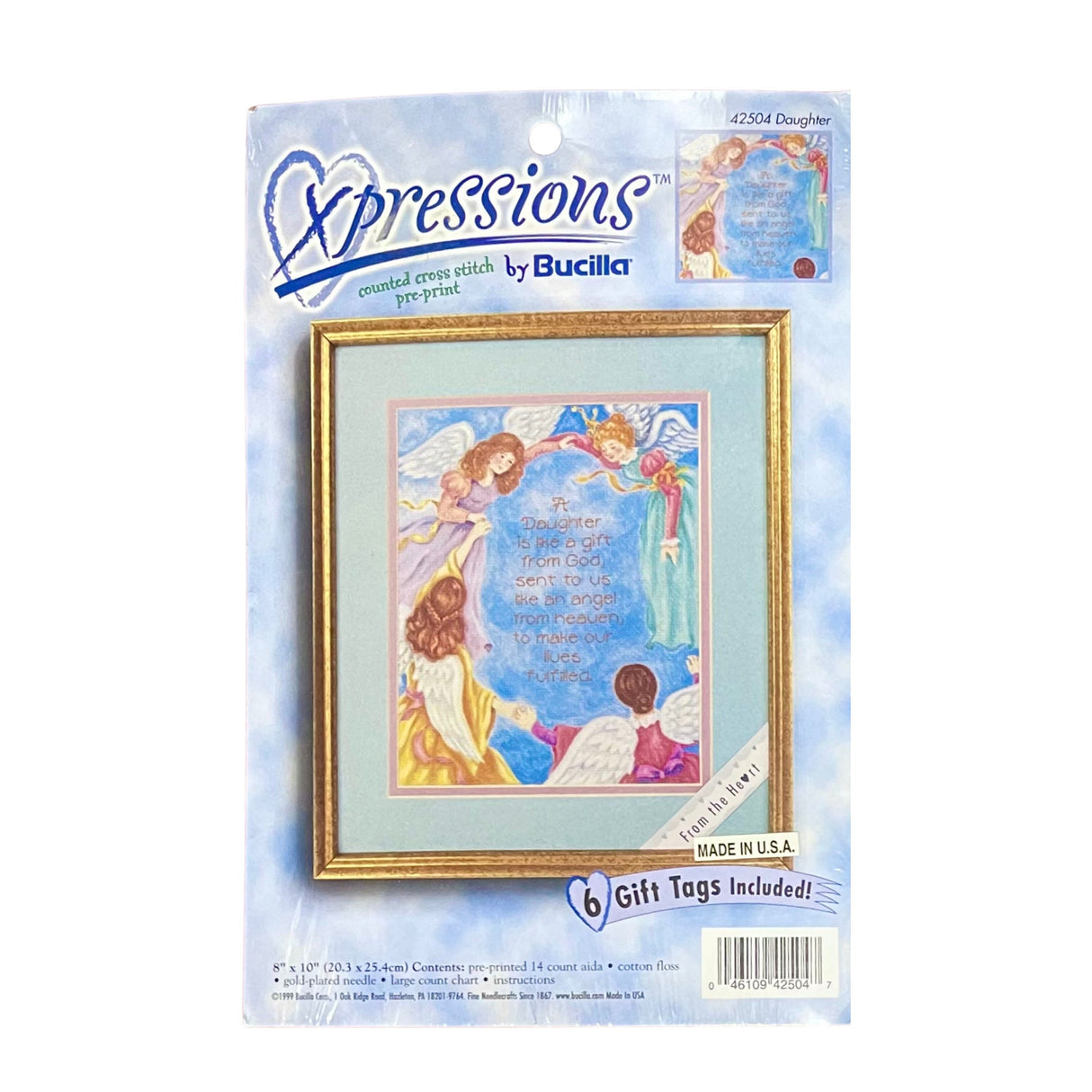 Cross Stitch Counted Daughter A Gift from Heaven Expressions Bucilla Kit - 42504