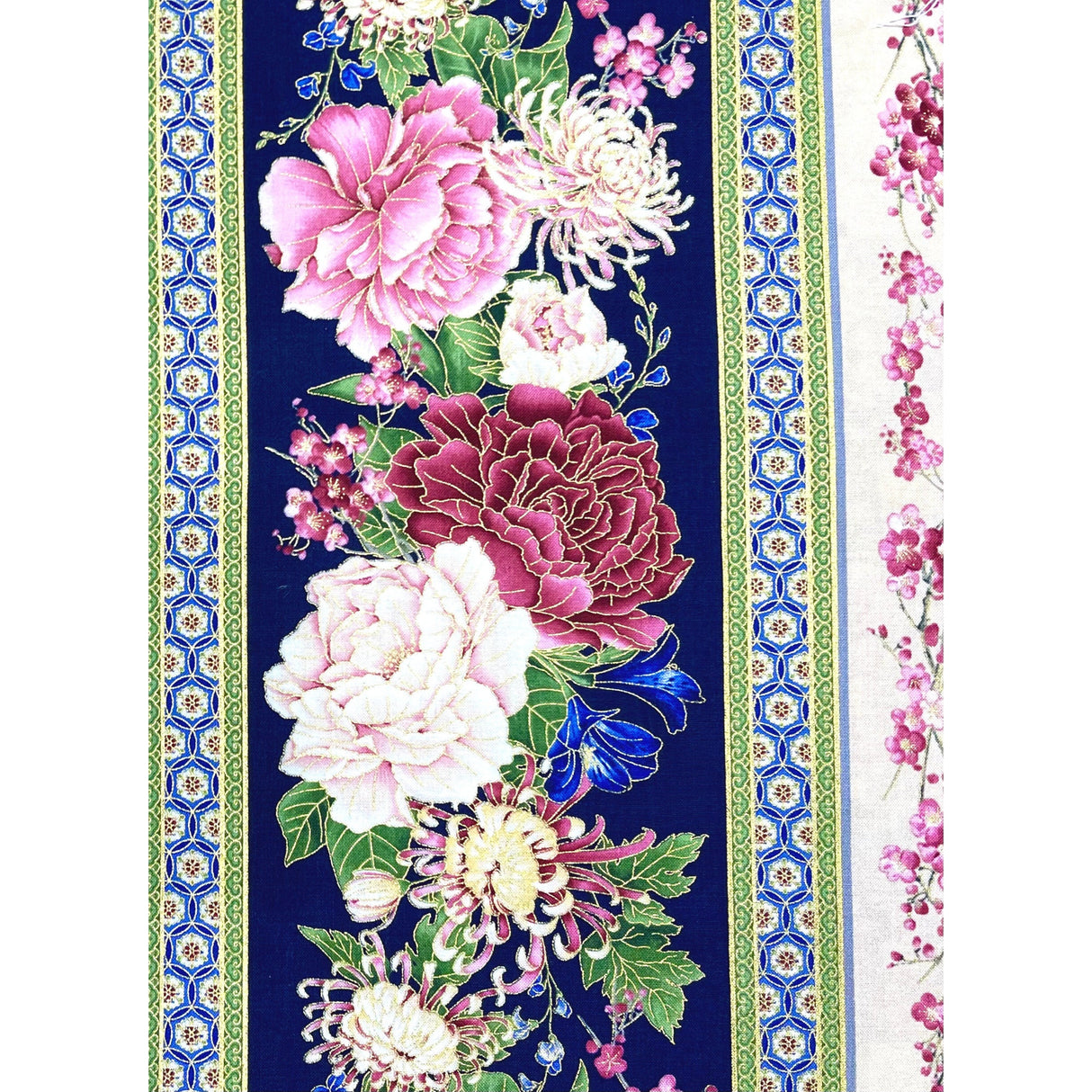 Japanese Floral Border fabric Sakura Geisha by Chong a Hwang Timeless Treasures CM6157Border