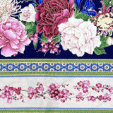Japanese Floral Border fabric Sakura Geisha by Chong a Hwang Timeless Treasures CM6157Border