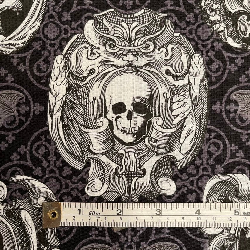 Haunted Skulls Cotton fabric Haunted Gallery Fabric Michael Miller 6635-Gray