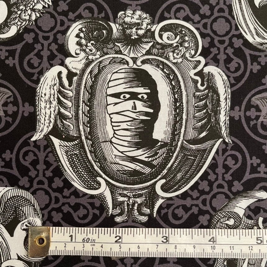 Haunted Skulls Cotton fabric Haunted Gallery Fabric Michael Miller 6635-Gray