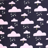 Michael Miller Do You Believe collection Clouds metallic Stars Swinging on a Star Pink Peach Blue Michael Miller Fabrics