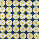 Daisy fabric tile, Yellow Blue floral fabric Michael Miller MD7127Blue