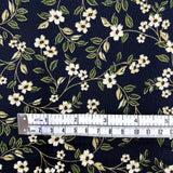 Floral vines Fabric on black Japanese Floral fabric, 100% Cotton Quilting fabric BT8286-12