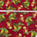 Christmas Splendor fabric Holly floral Cotton Quilting fabric Henry Glass HG9992