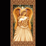 Golden Angel fabric panel with Lamb Quilting Cotton Fabric Panel Michael Miller CX4648
