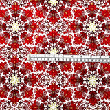Snowflakes Fabric Christmas Splendor Medallions Gold accents, Red, White Cotton Quilting fabric Henry Glass HG8320M-44