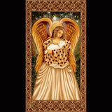 Golden Angel fabric panel with Lamb Quilting Cotton Fabric Panel Michael Miller CX4648