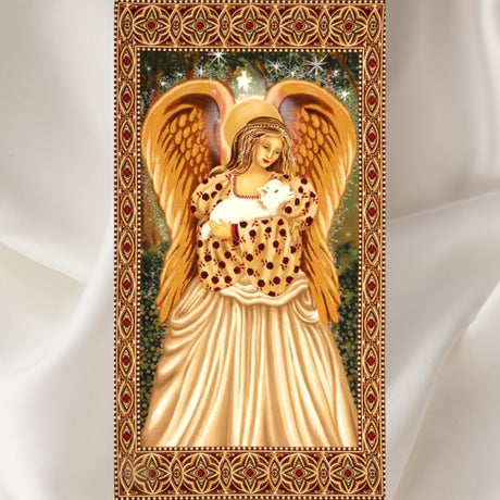 Golden Angel fabric panel with Lamb Quilting Cotton Fabric Panel Michael Miller CX4648