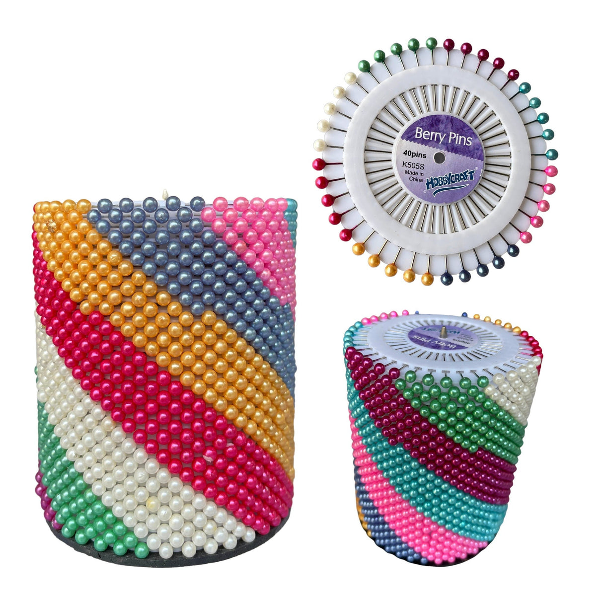 Pins Mixed Berry Pins, sewing notions, Wheel Pearlised head pins, Craft, Sewing Pins